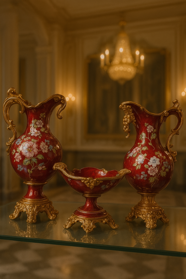 Red Vase Set